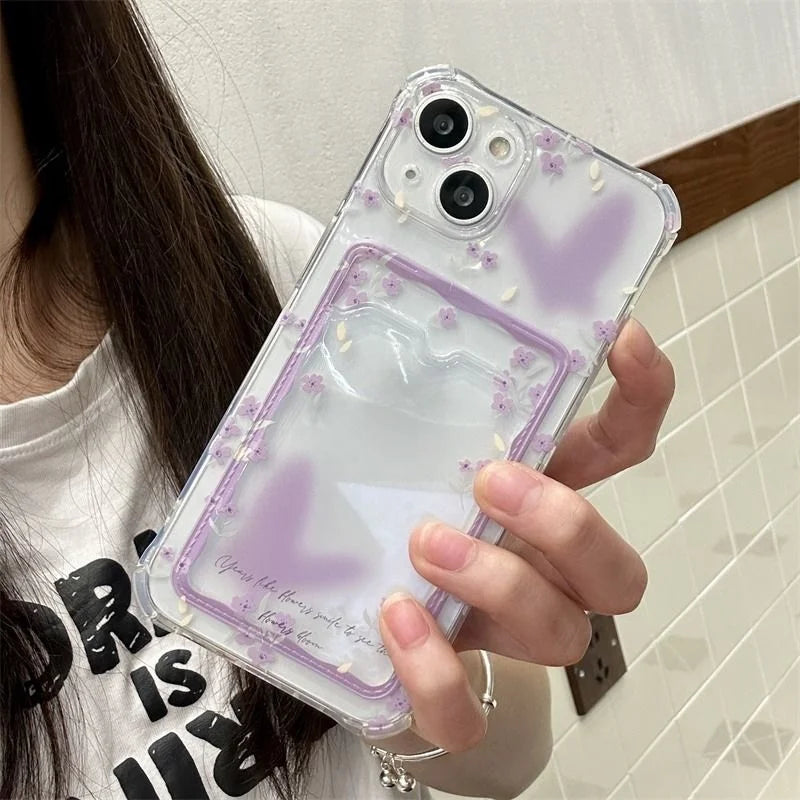 Bow Flower Wallet Card Holder Case For iPhone 17 16 13 12 11 Pro Max 17Air 16E 6 6S Plus cover Cute Silicone