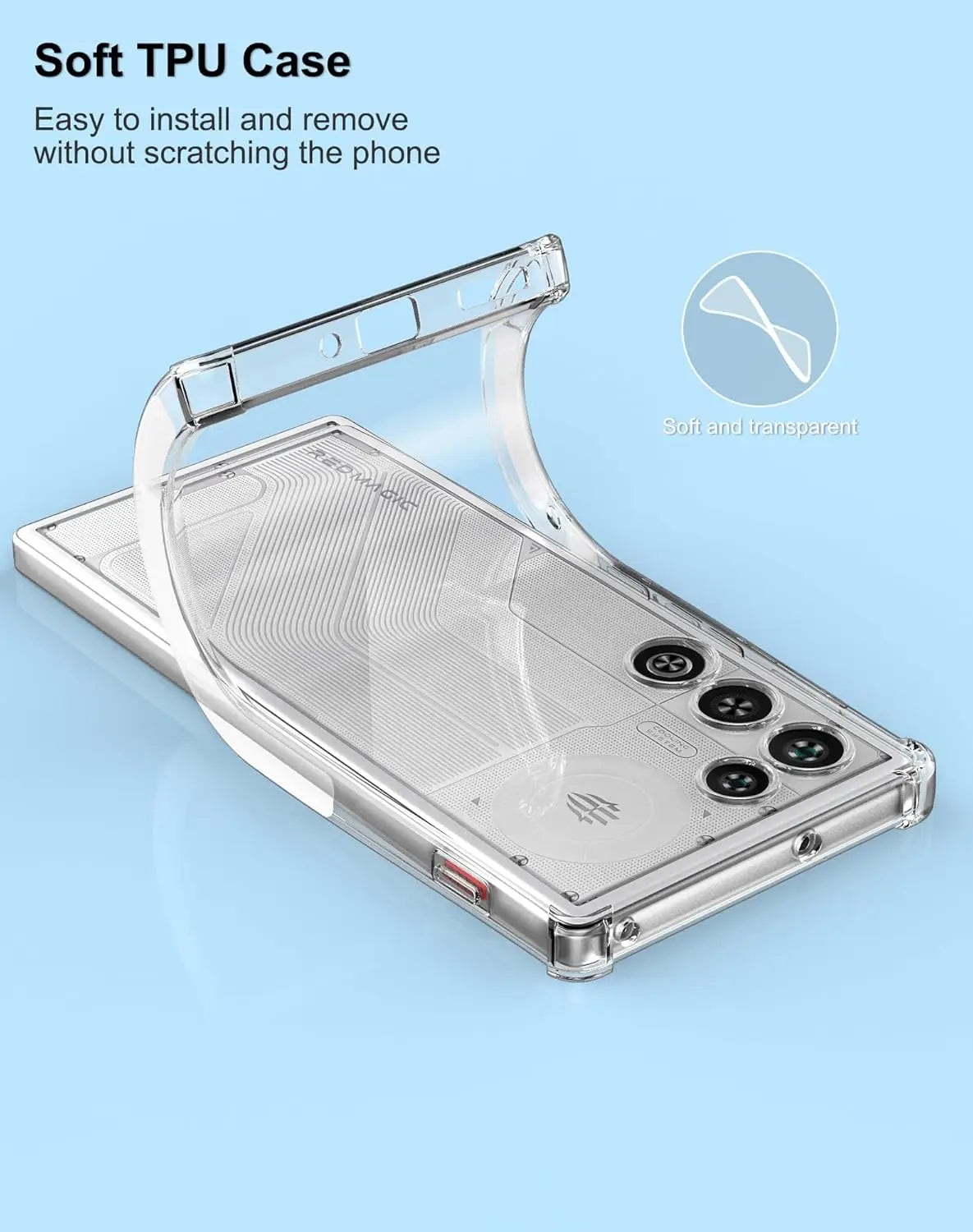 Reinforced Corner Soft TPU Clear Shockproof Camera Protection Case Cover For ZTE nubia Red Magic 11 Air