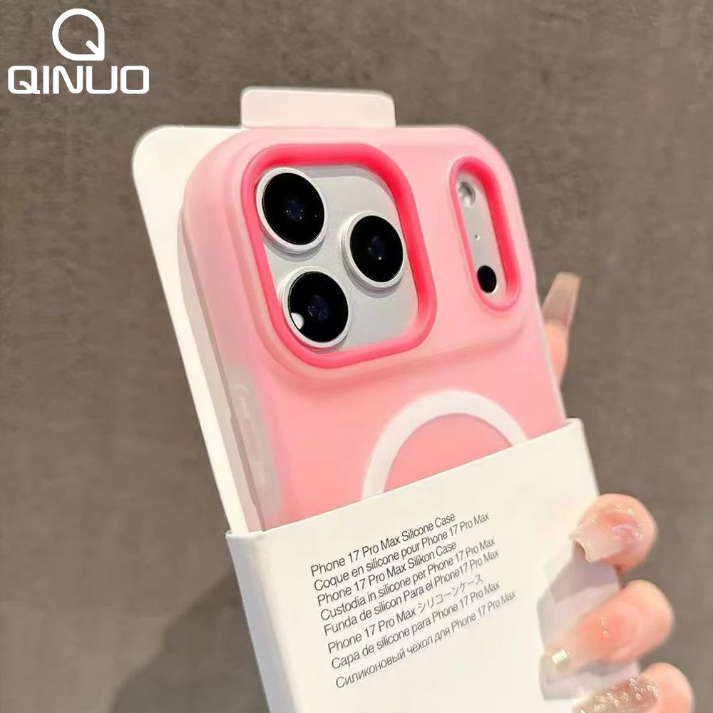 Original Candy Color 2IN1 Magnetic Case For iPhone 17 Air 16 15 14 13 12 11 Pro Max Plus For Magsafe Wireless Charge Matte Cover