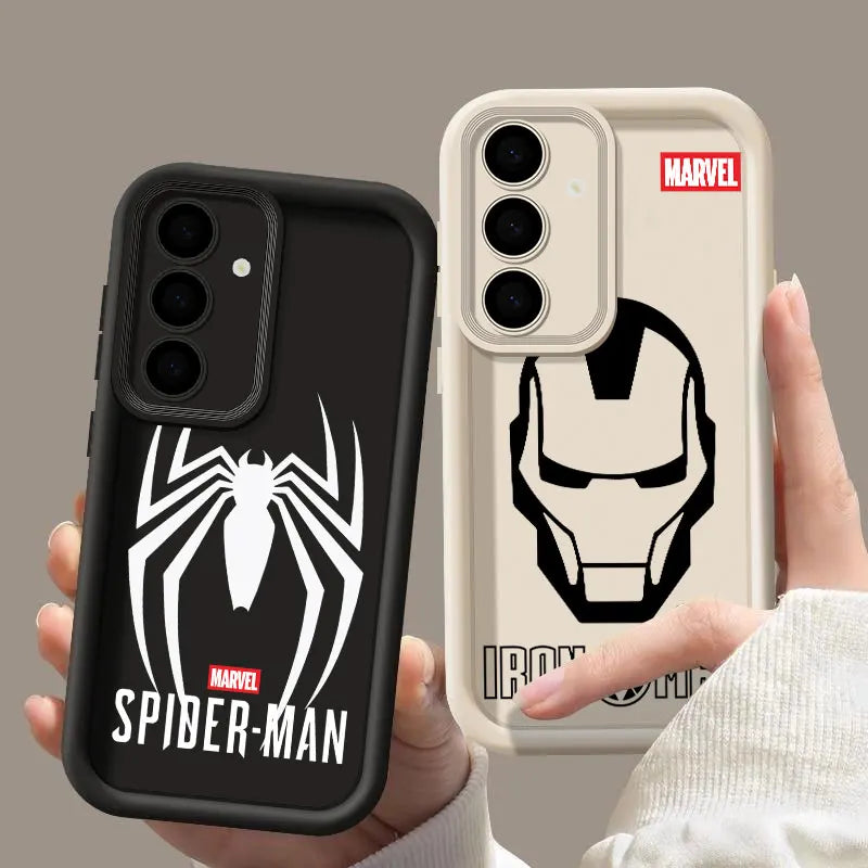 Spiderman Ironman Logo Marvel Silicone Case For Samsung Galaxy S26 S25 Ultra S24 S23 Plus S22 S21 S20 FE Shockproof Phone Cover