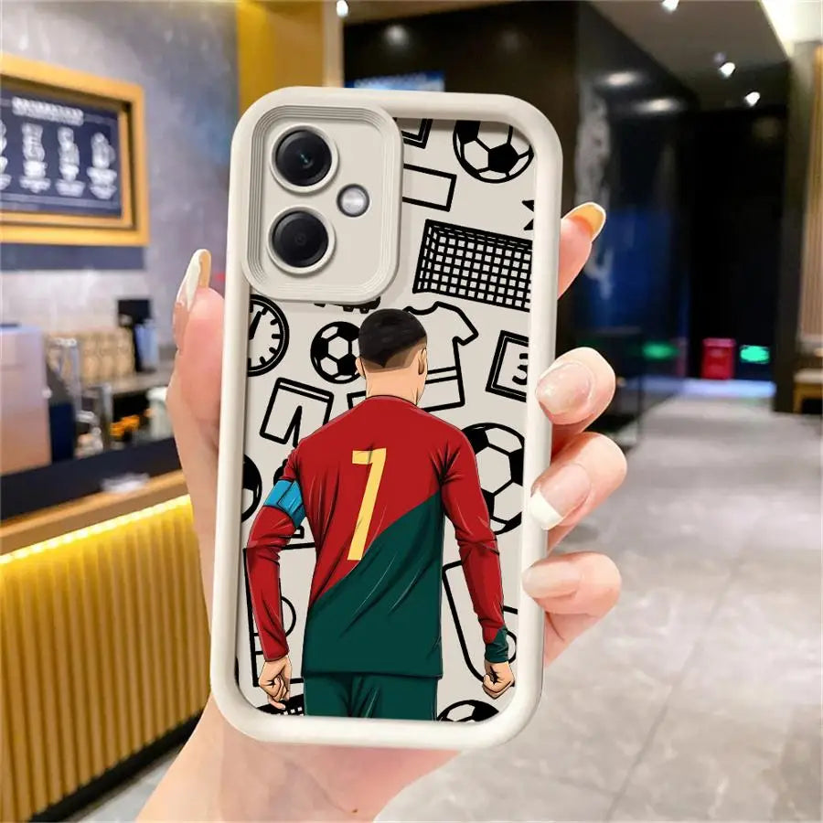 Football Number Soft Cover Case for Redmi Note 11S 13 12S 10S 10 14 Pro Plus 12 11 11Pro 12Pro+ 13Pro+ 14Pro+
