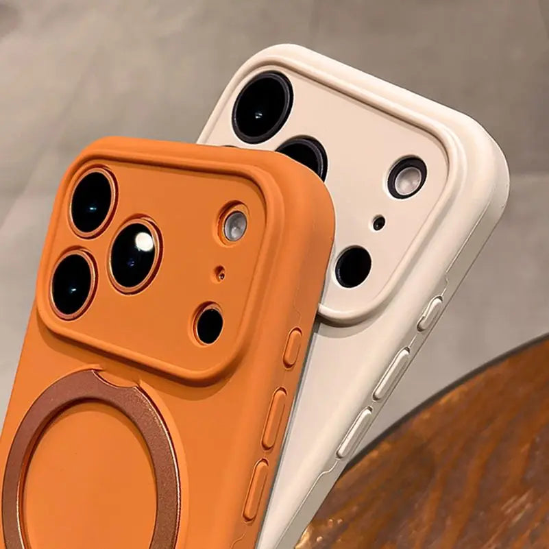 Magnetic Bracket Liquid Silicone Phone Case For iPhone Air 16 17 15 14 13 Pro Max for Magsafe Wireless Charing Wrist Strap Cover