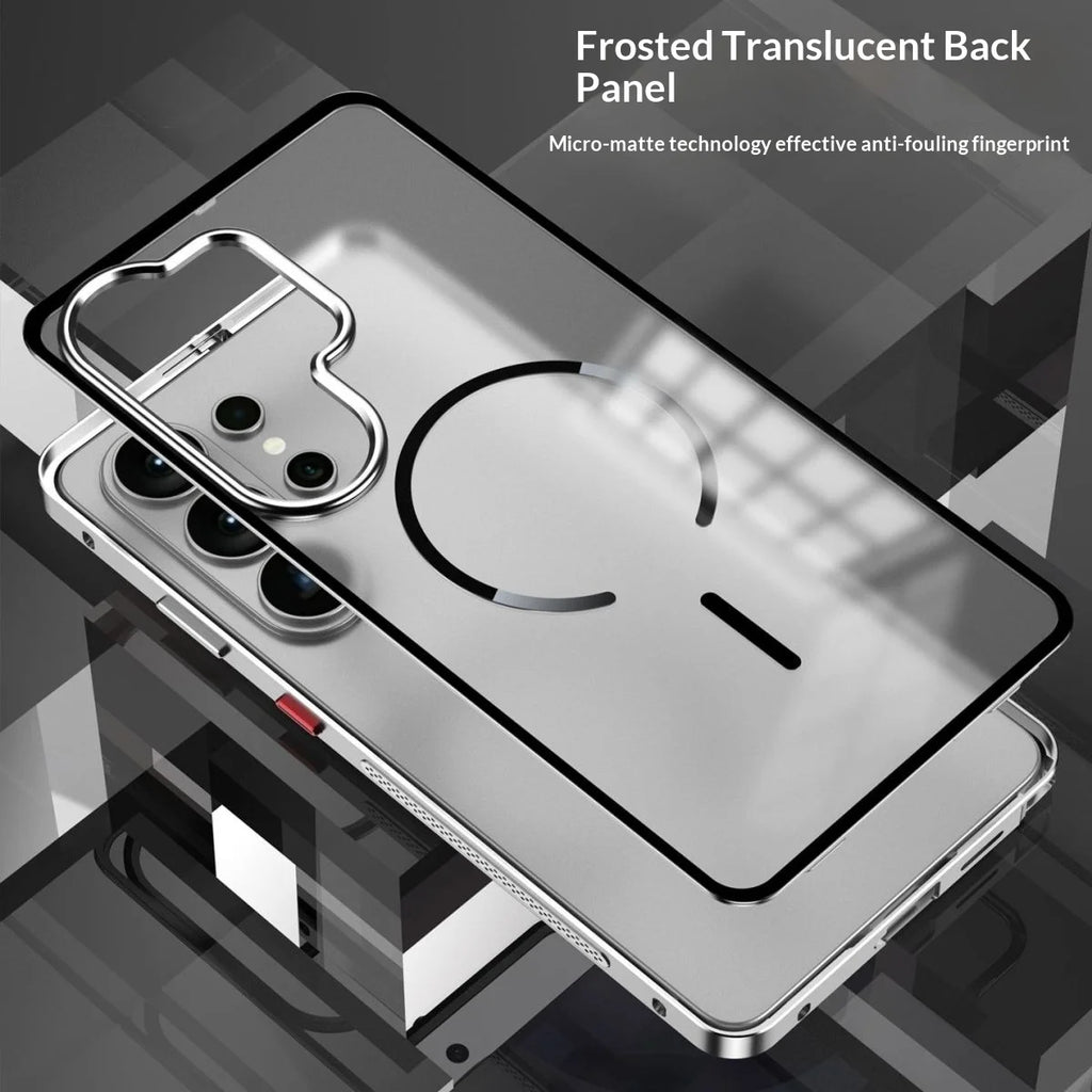Strong Magnetic Metal heat sinknet Mattet Case For Samsung S26 S25 S24 Ultra Plus S23 Ultra Frosted Translucent Back Panel Cover