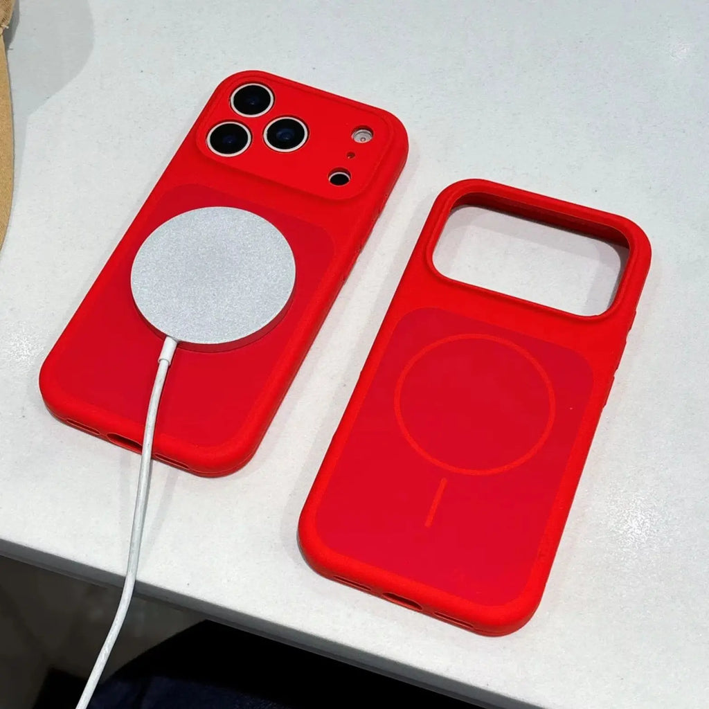 Original New Year Red Liquid Silicone Magnetic Phone Case For iPhone Air 17 16 15 14 13 Pro Max Plus For Magsafe Matte Cover