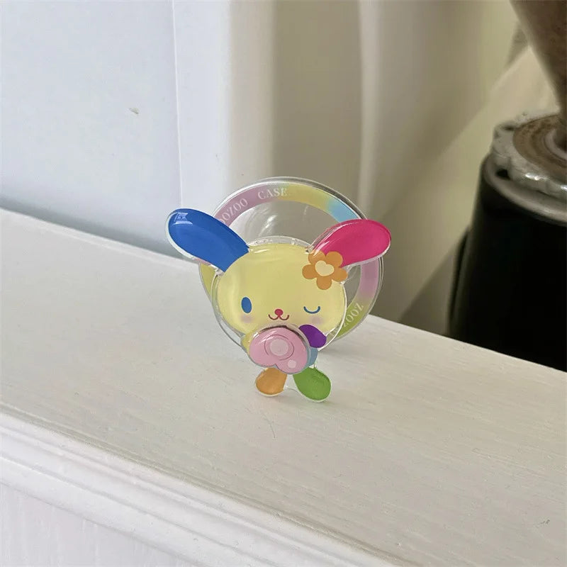 Rainbow Rabbit dopamine bunny art Phone case For magsafe iPhone 17 16 15 14 13 Pro Max Case Cute Luxury Cartoon shockproof Cover