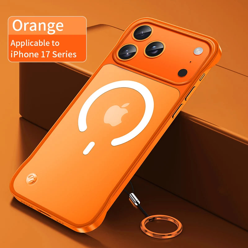 For iPhone 17 Pro Max Air Frameless Magnetic Frosted Case For Magsafe Wireless Charging Shockproof Matte Transparent Phone Cover