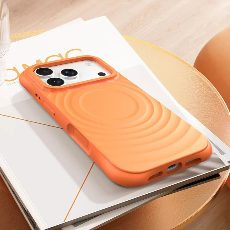 Offical Phone Case For iPhone Air 17 16 15 Pro Max Coque Water Ripple Silicone For Magsafe Wireless Charge Magnetic Soft Cover