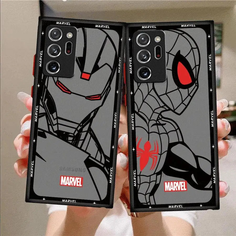 Marvel Spiderman Ironman Phone Case for Samsung Galaxy Note 8 9 10Plus 10Lite 20 Ultra A05s A70s A12 A13 A14 A15 A16 4G 5G Cover