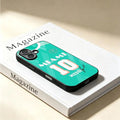 Phone Cover Glass Case for iPhone 17 Pro Max XR 11 15 Plus 14 8 12 Air 16 13 FootBall Number 10