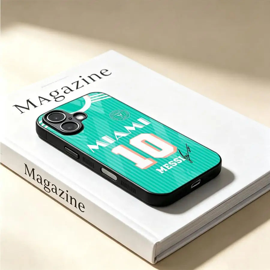 Phone Cover Glass Case for iPhone 17 Pro Max XR 11 15 Plus 14 8 12 Air 16 13 FootBall Number 10