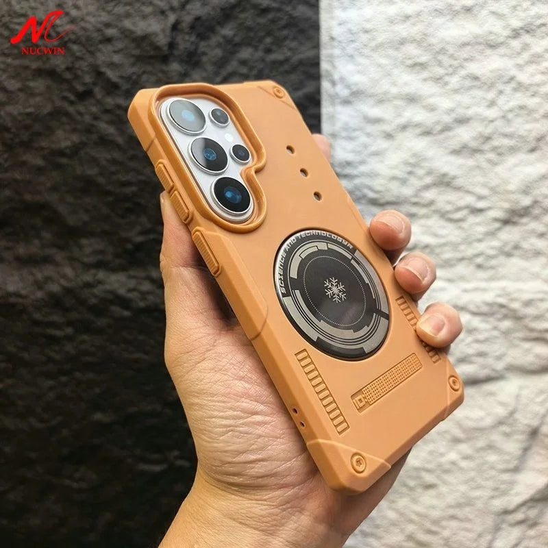 For Samsung S26 Ultra Case Business Airbag Anti-knock For MagSafe Cases For Samsung Galaxy S23 S22 S24 S26 S25 Ultra Armor Cover