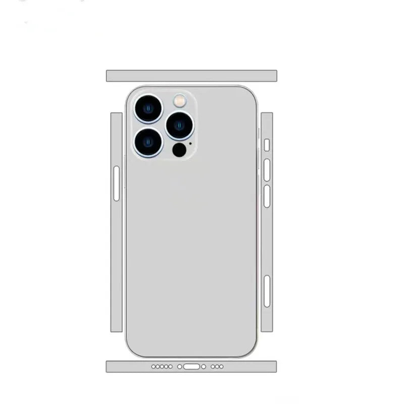 Plain Color Decal Skin for iPhone17 16 15 14Pro Max Mini Back Film Cover Wrap Screen Protector Anti-scratch Durable Sticker