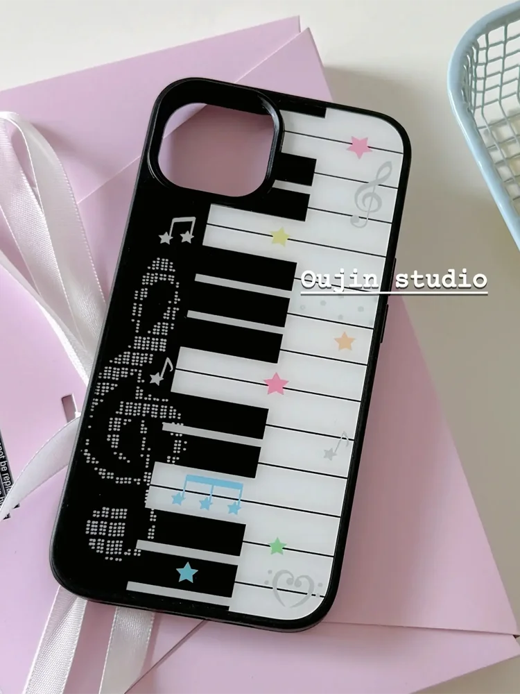Korean Stars Minimalist Music Theory Piano Keys Phone Case For iPhone 17 AIR 16 15 14 13 12 11 PRO MAX 7 8 PLUS Dustproof Cover