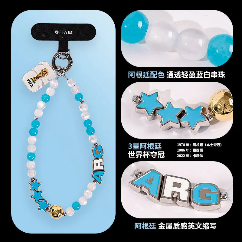 FIFA FIFA 2026 World Cup National Team Mobile Phone Lanyard Decoration Anti-lost Mobile Phone Case Gasket Anti-drop Lanyard