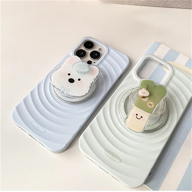 Cute Rotate Puppy Vegetable Teeth Magnetic Holder Grip Tok Griptok Phone Stand Holder Support For iPhone For Pad Magsafe Smart