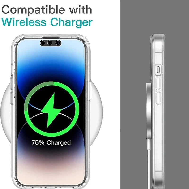 360 Full Shockproof Phone Case For Samsung Galaxy A05s A15 A25 A35 A55 A14 A24 A34 A54 for Magsafe Magnetic Transparent Cover