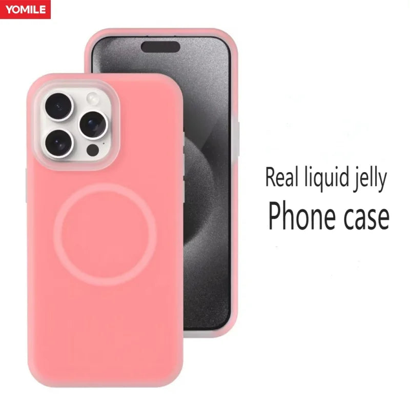 Luxury Jelly Liquid Silicone Magnetic For Magsafe Case For iPhone 17 Air 16 15 14 13 12 11 Pro Max Plus Shockproof Matte Cover