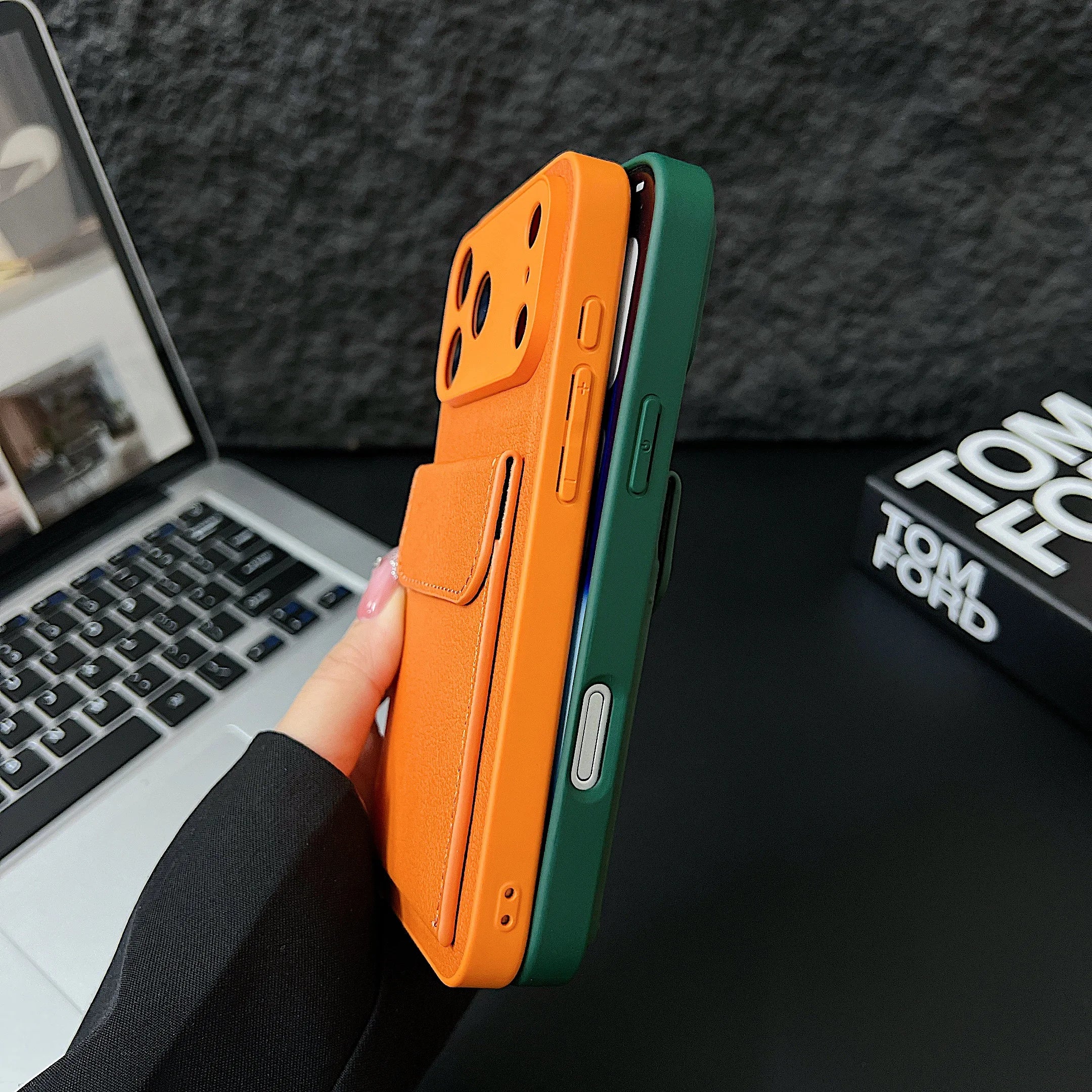 luxury Leather Card Holder Wallet Case For iPhone 11 12 13 mini 14 15 16 E 17 Pro Max 8 7 Plus X Camera Lens Protection Cover