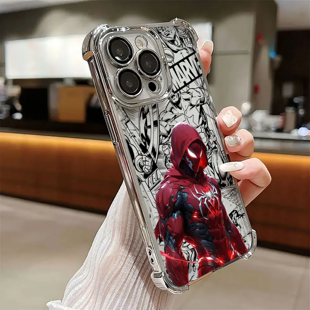 Iron Spider Man Captain America Luxury Case For iPhone 17E 17 16 Pro 15 14 13 12 11 Pro Max 17 Air 16 E Plus Silicon Phone Cover