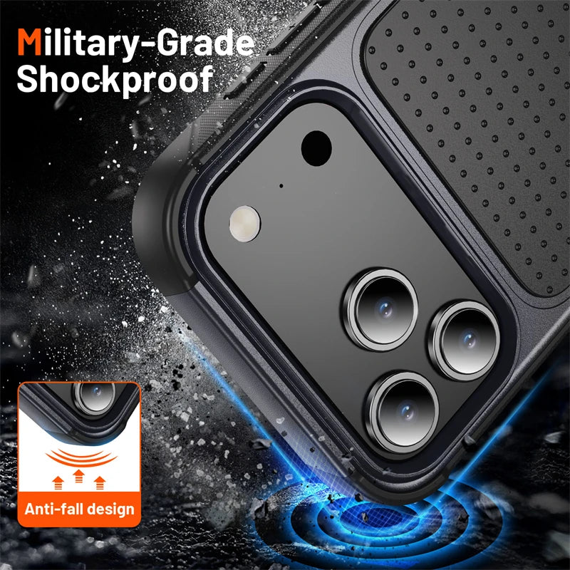 Military Grade Armor Phone Case for IPhone 17 Air 16 15 14 13 12 11 Pro Max Plus 17Pro 16Pro 17Air 15Pro Shockproof Bumper Cover
