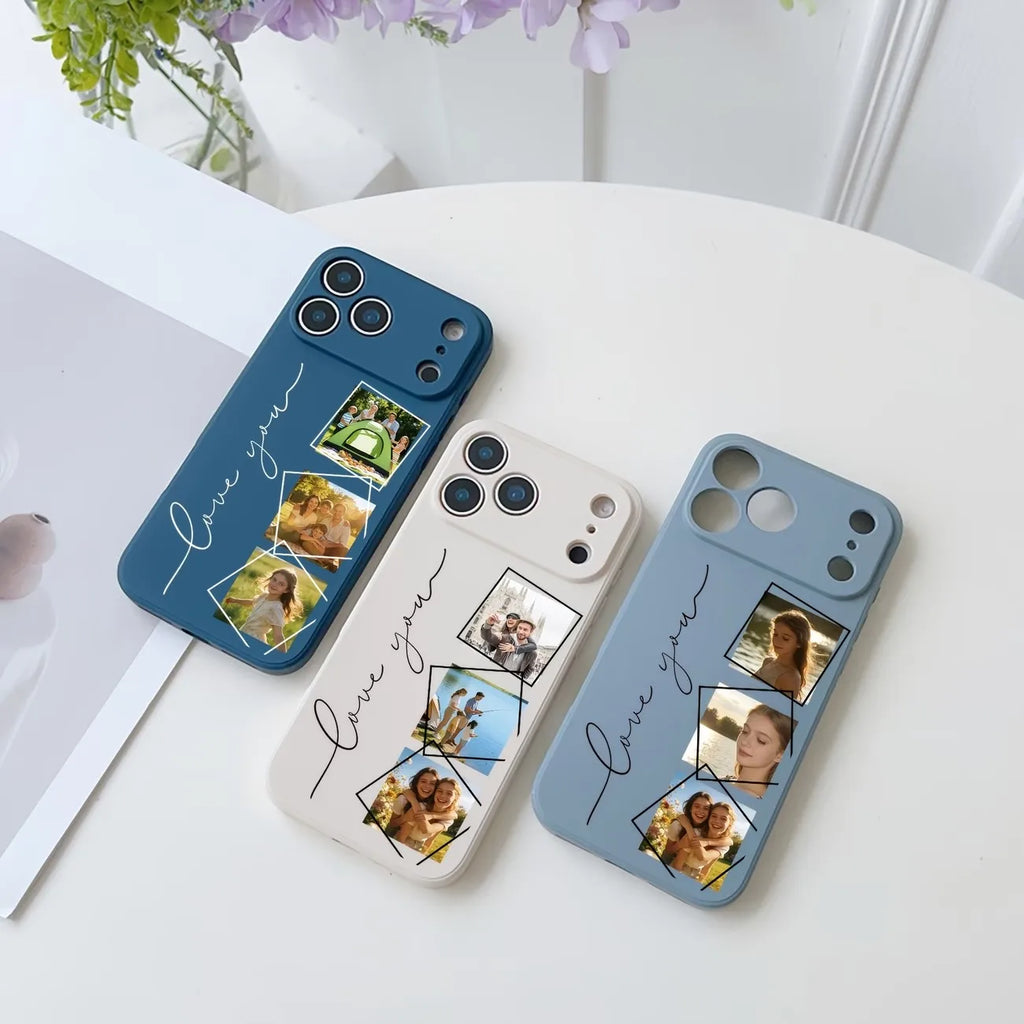 For iPhone 17 16 15 14 13 12 11 Pro Xs Max Air 16e 17e 7 8 Plus Mini XR Personalized Custom Photo DIY Matte Silicone Phone Case