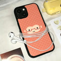Korean Ins Cute Orange Polka Dots Glasses Monkey Phone Case For iPhone 17 16 15 14 13 12 11 Pro XR Max 8 7 Plus Y2K Cover