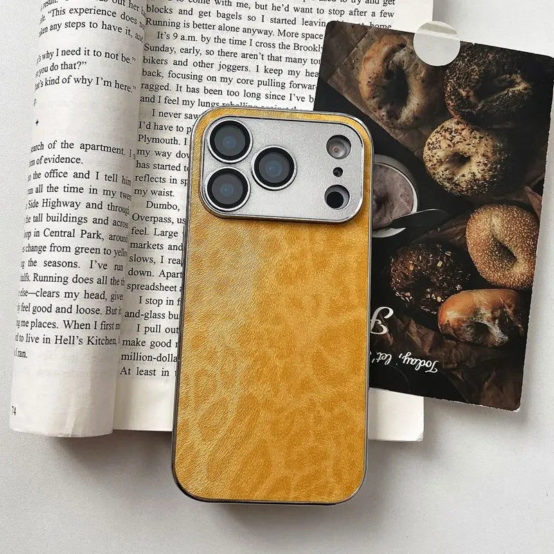 Luxury Leopard Print Phone Case For iPhone 17 Air 11 12 13 14 15 Pro Max 16 Plus Leather Texture Shockproof Bumber Cases Cover