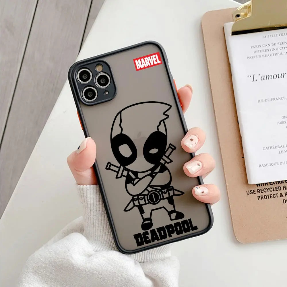 Spiderman Ironman Logo Marvel Translucent Case For iPhone 17E 17 16 16E 15 14 13 12 11 Pro Max 17 Air 7 8 Plus XR XS Armor Cover