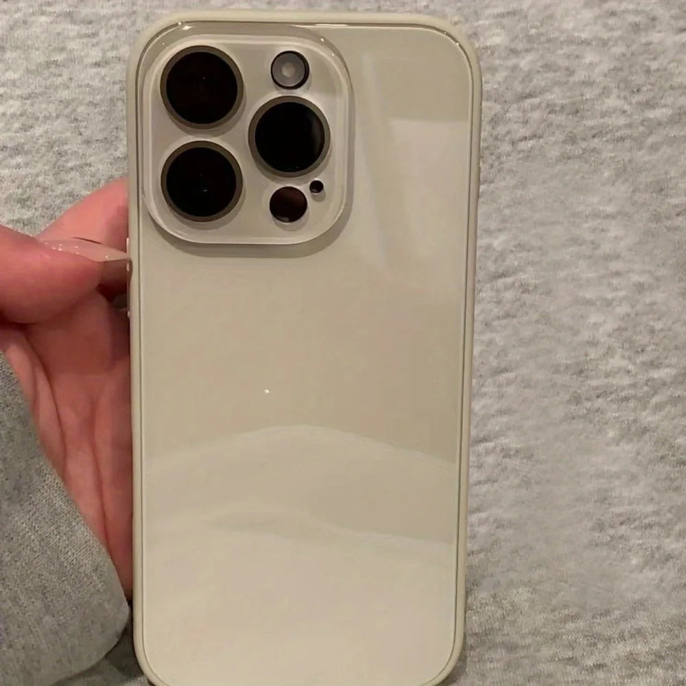 [Jj 5E25] Summer small fresh glass case is suitable for iPhone16Promax Apple 15 mobile phone case