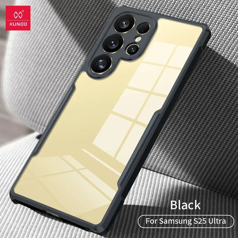 Xundd Case For Samsung Galaxy S25 S26 Ultra Case Airbag Shockproof Transparent PC Back Cover TPU Frame Anti-knock Shell
