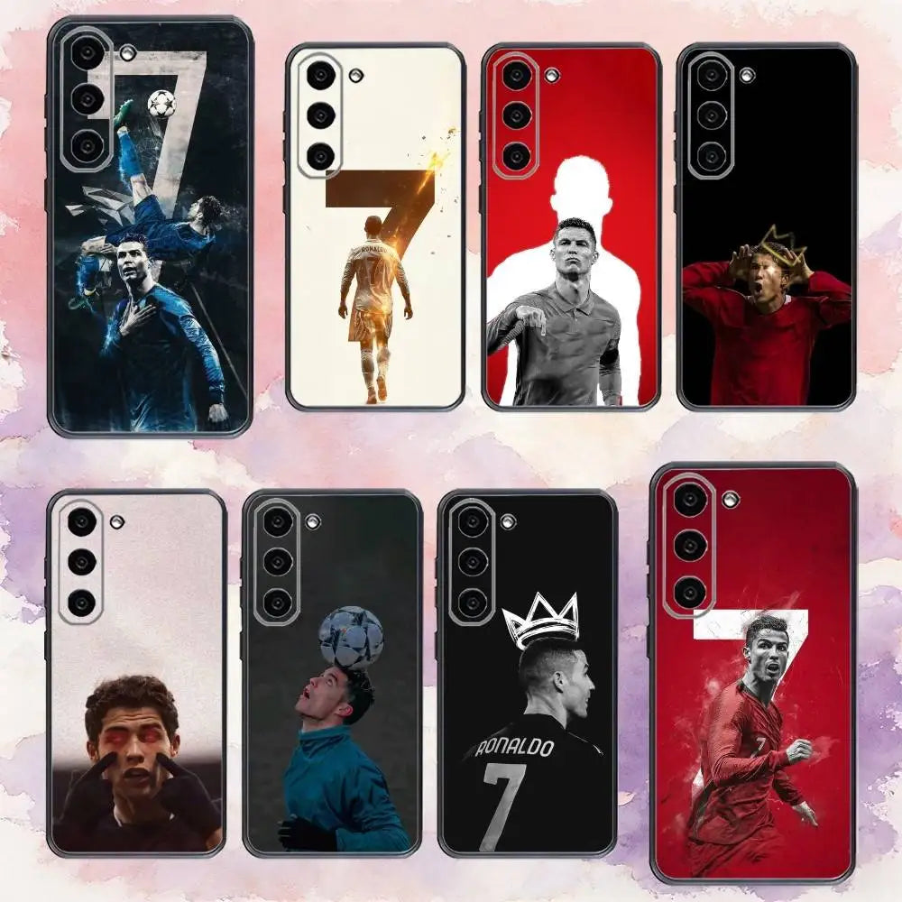 F-Football C-CR7 R-Ronaldo 7 Phone Case For Samsung Galaxy A73,A72,A71,A70,A53,A52,A51,Others Soft Black Cover