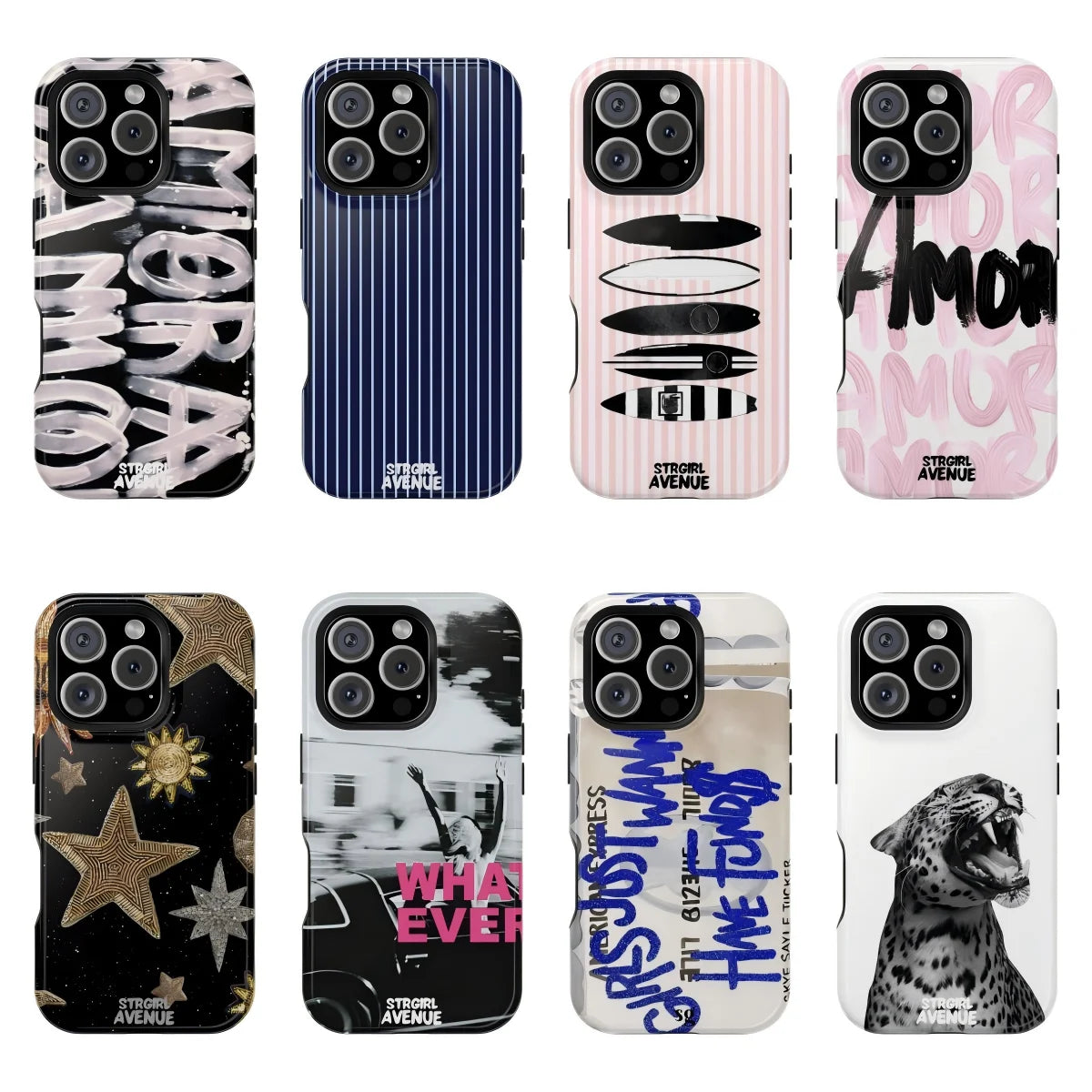 Y2K Luxury Strgirl Amor Pink Noir Phone Case for iPhone 17 16 15 14 13 12 11 Pro Max Air Plus Luxury Double-layer Back Cover