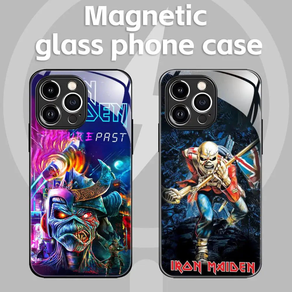 R-Run-To-The-H-Hills-Iron-M-MaidenES  Phone Case For iPhone 16 15 14 13 12 11 X XR XS 8 Plus Mini Pro Max Glass Magnetic Case