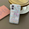 Little Flower Dropping Gel Meileti Phone Case For iPhone 17 14 15 16 Pro Max With Bracelet Little Twin Lamb Lovely Back Cover