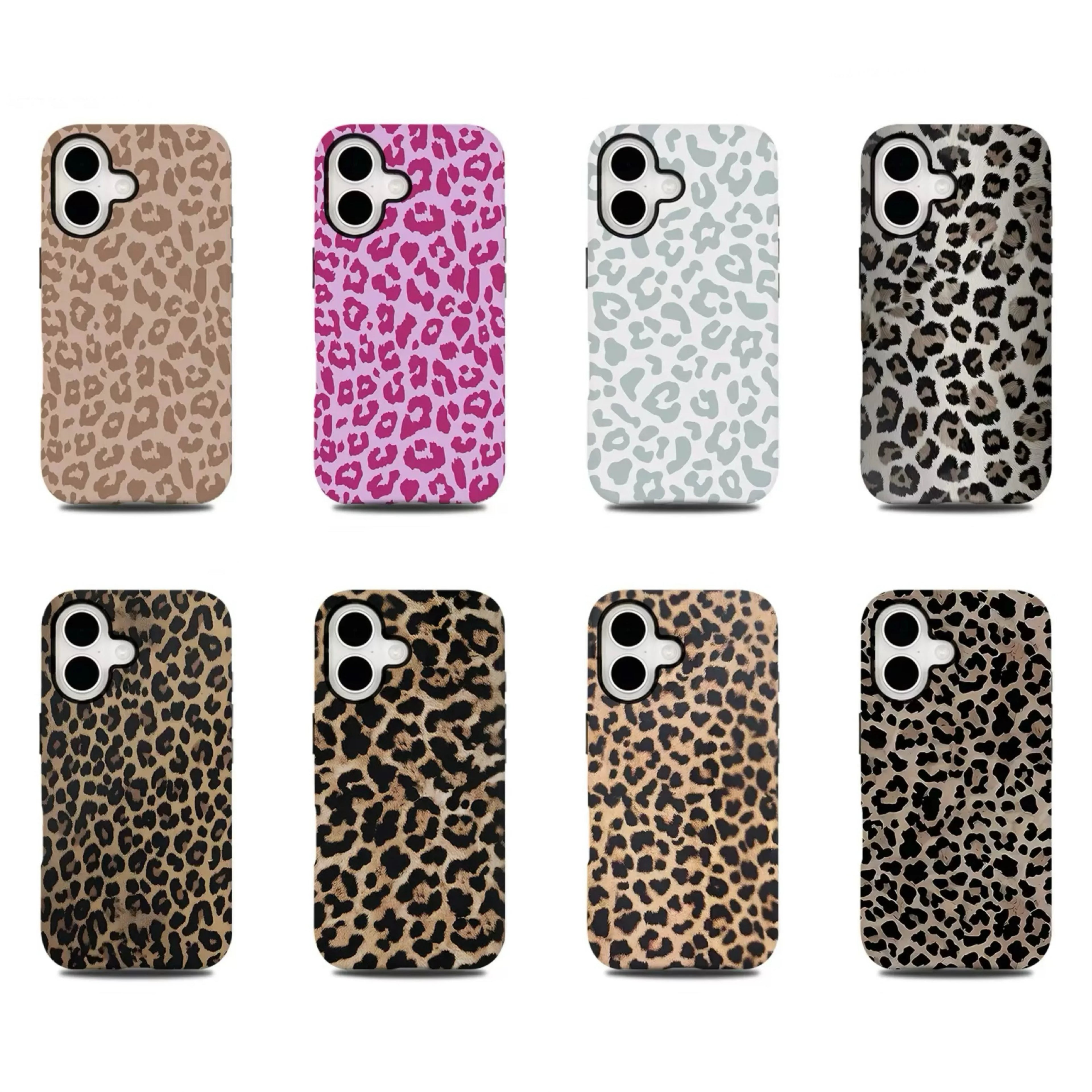 Luxury Leopard Print Phone Case for iPhone 17 16e 16 15 14 13 12 11 X XS XR XSMAX 7 8 Air Pro Max Plus Luxury Double-layer
