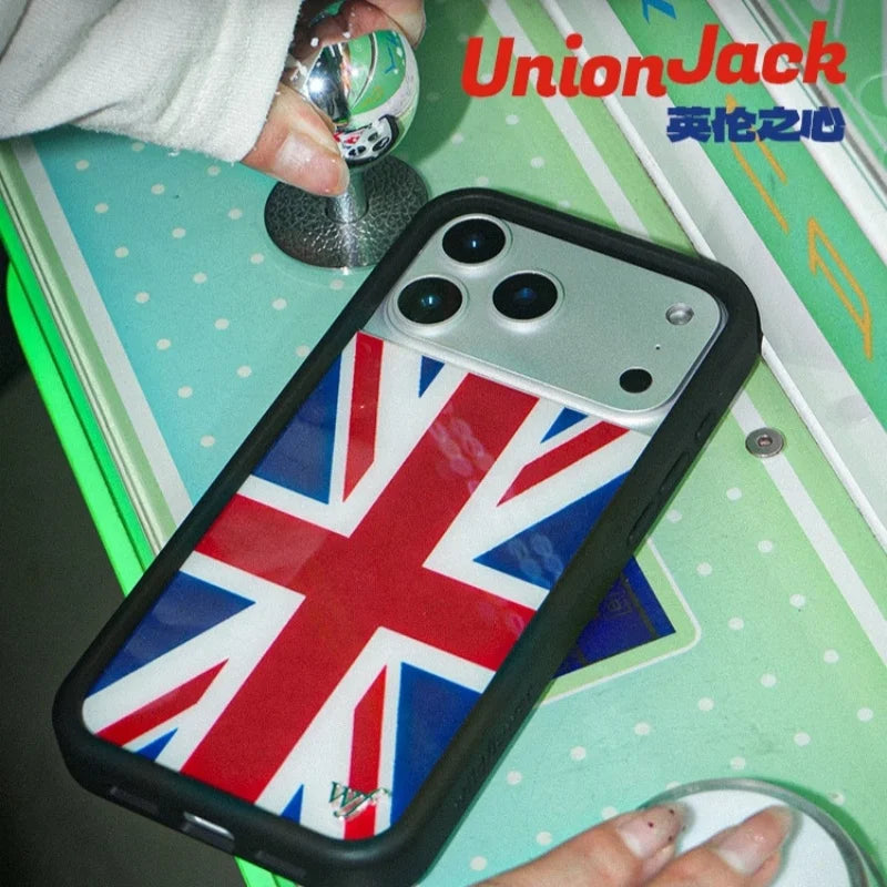 Wildflower Union Jack Phone Case for iPhone 17ProMax 12 13 14 15 16 17 Pro Max Plus Air Flag of London UK shockproof Cover