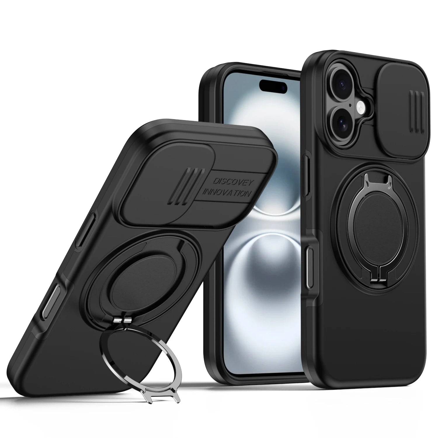 Strong Bracket Ring Holder Cover Case for Iphone 17 Pro Max 16 Pro Iphone17 Iphone16 Dual Layer 2 in 1 Phone Cases