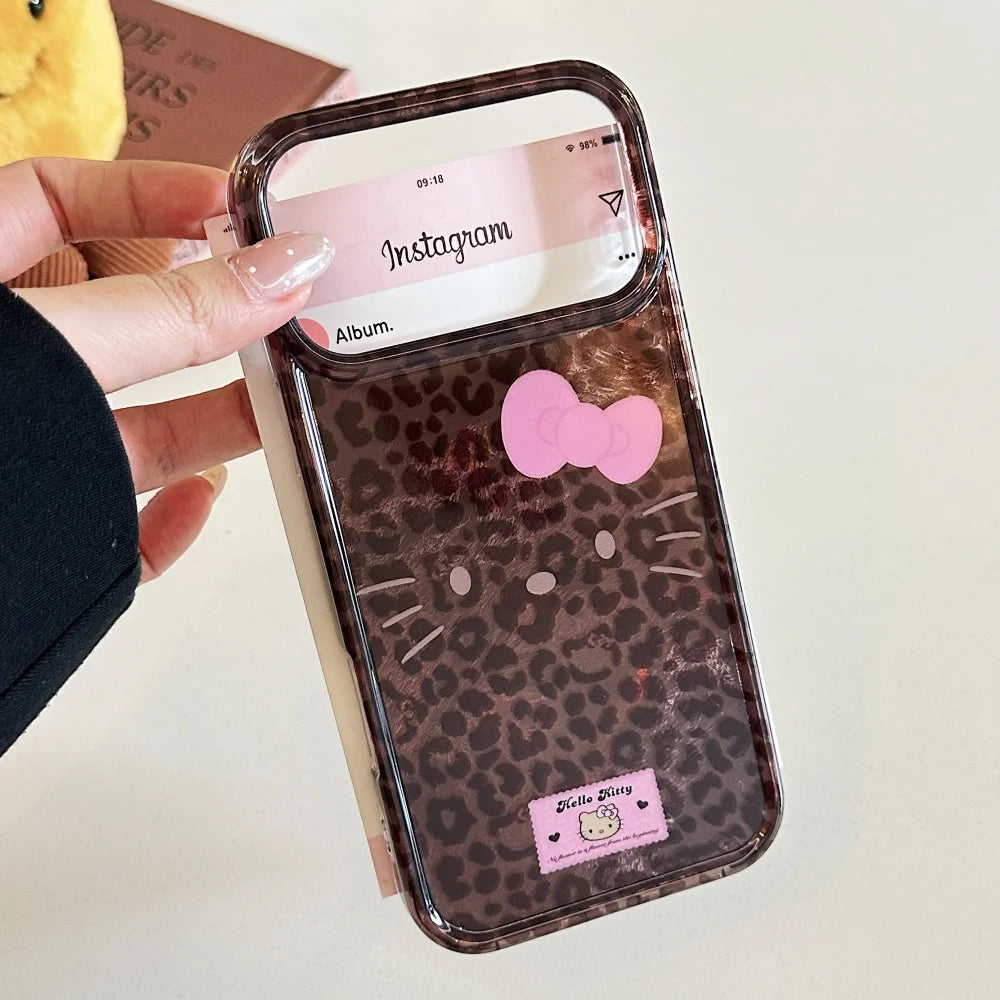 All Inclusive Leopard Print KT Emoji Case Phone Case For iPhone 17 16 15 14 Pro Max Case Cute Luxury Cartoon shockproof Cover