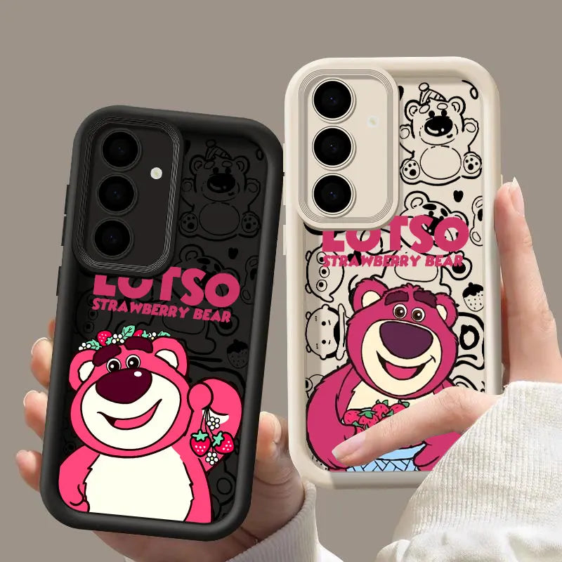 Lotso Strawberry Bear Soft Case For Samsung Galaxy S26 S25 Ultra S24 S23 Plus S22 S21 S20 FE Shockproof Protection Phone Cover