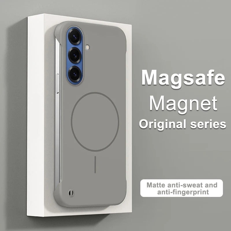 Frameless Magnetic Case For Samsung Galaxy S26 S25 Edge S24 S23 S22 S10 Plus Note 20 Ultra S20 FE For Magsafe Hard PC Back Cover