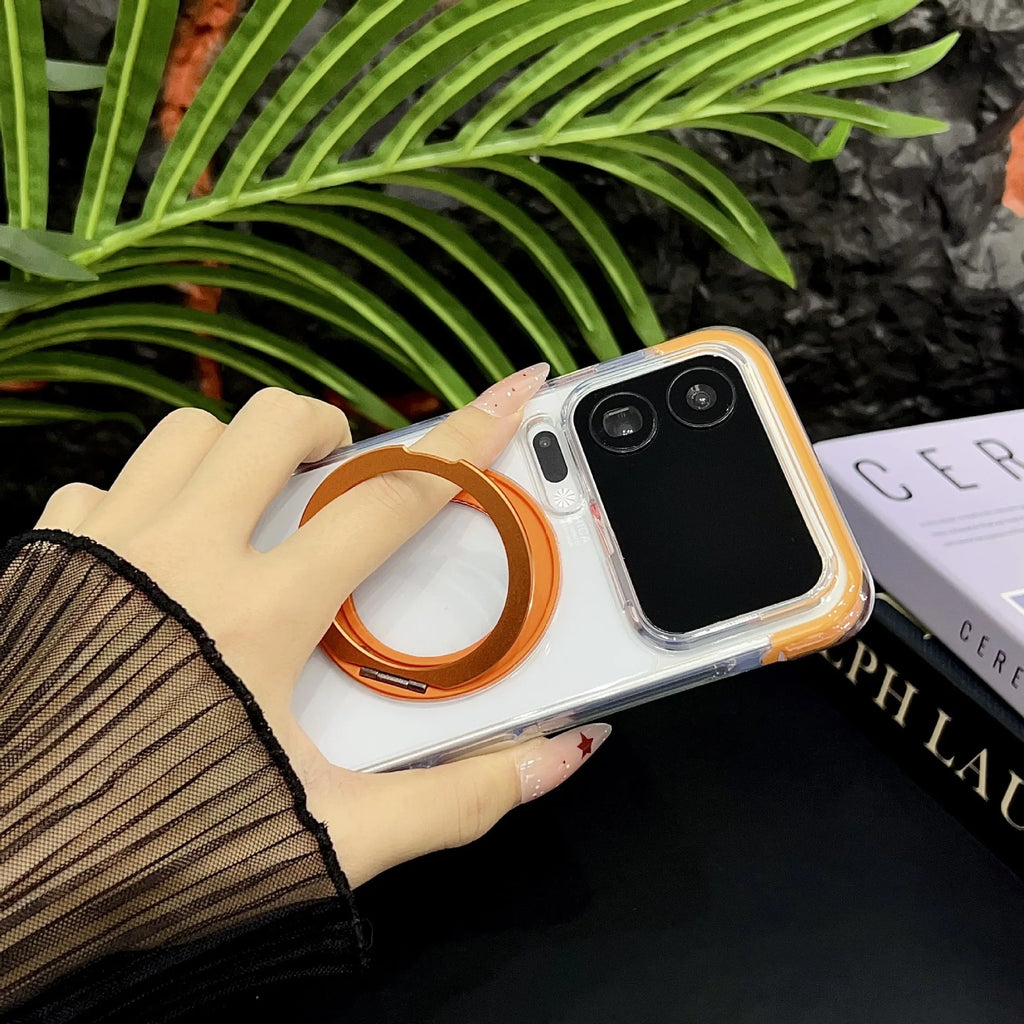 360° Rotation Ring Stand Magnetic Clear Case For Xiaomi 17 Pro Max  Anti-drop Shockproof for Magsafe Transparent Protective