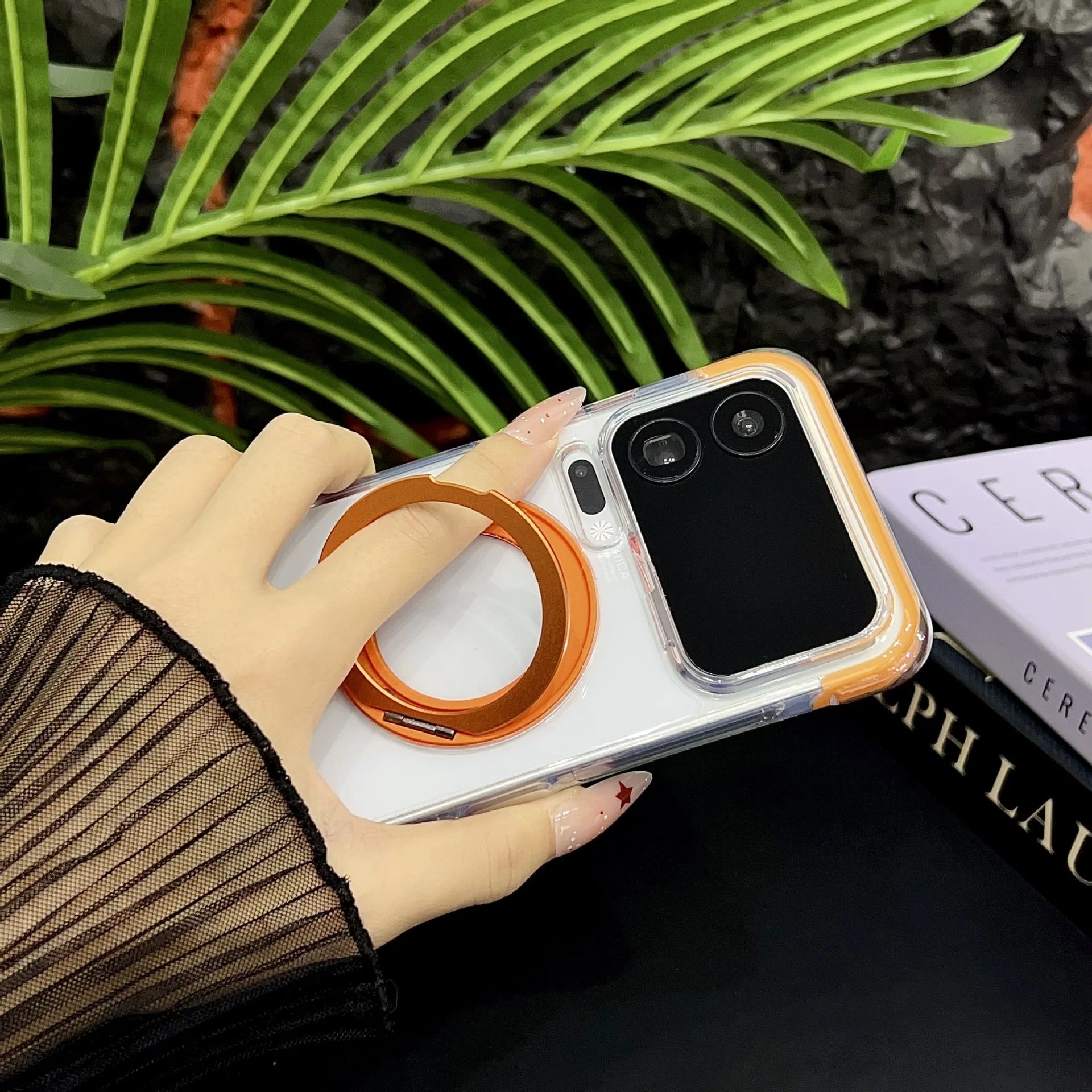 360° Rotation Ring Stand Magnetic Clear Case For Xiaomi 17 Pro Max  Anti-drop Shockproof for Magsafe Transparent Protective