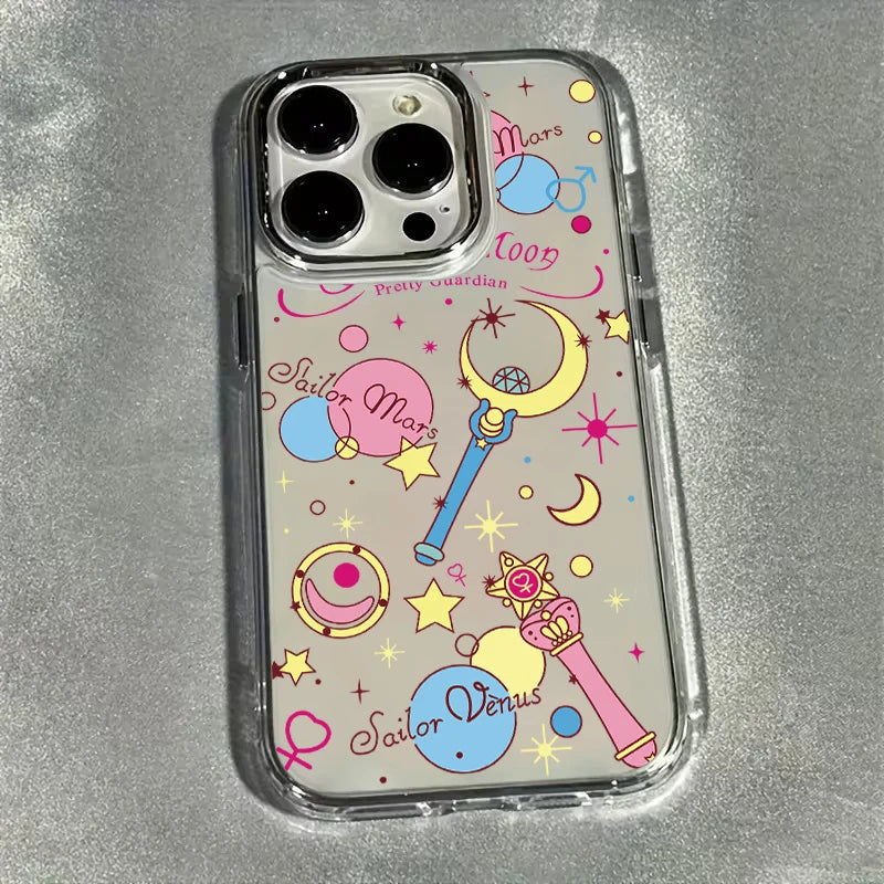 Kawaii Phone Case For iPhone 17e 17 16e 16 15 14 13 12 11 Pro Max X XR XSMAX 8 7 Air Plus Sailors-Moons-S Transparent Soft Cover