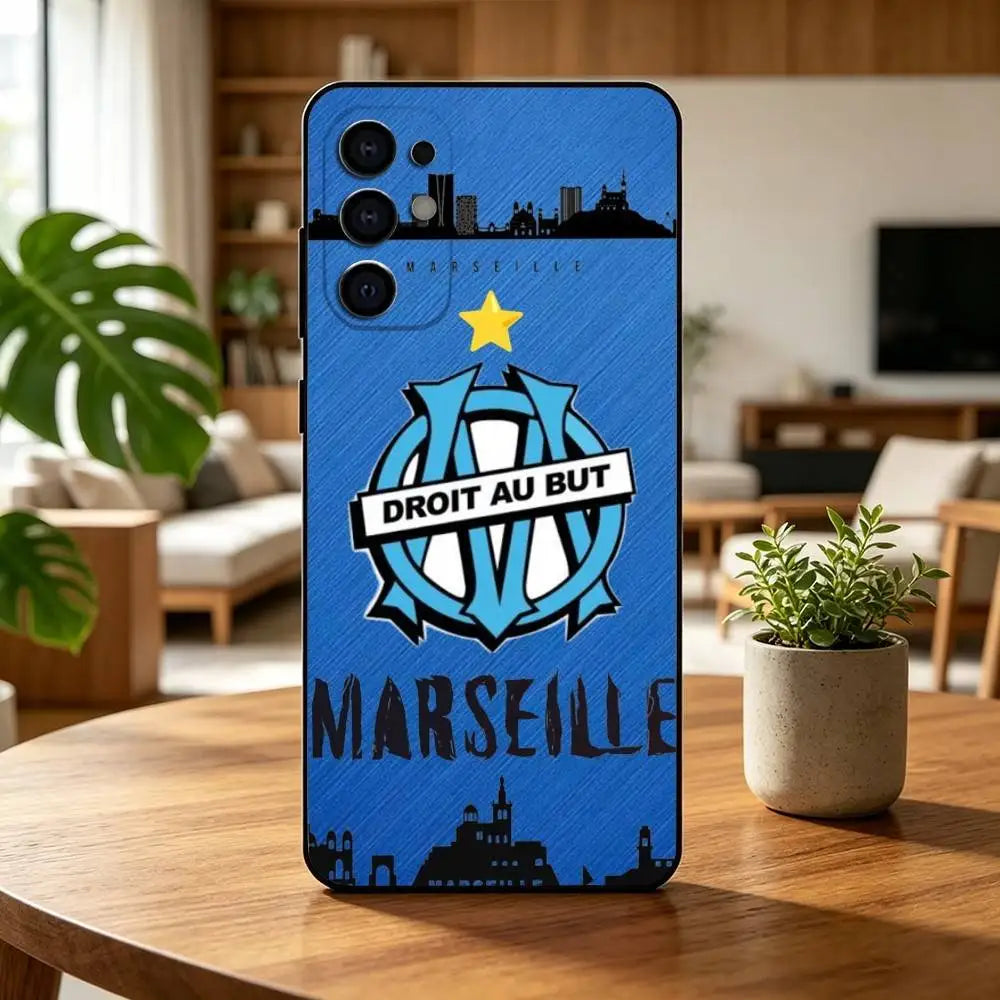 D-De M-Marseille O-Olympique  Football Phone Case For Samsung S25,S24,S21,S22,S23,S30,Ultra,S20,Plus,Fe,Lite,Note,10,Black Cover