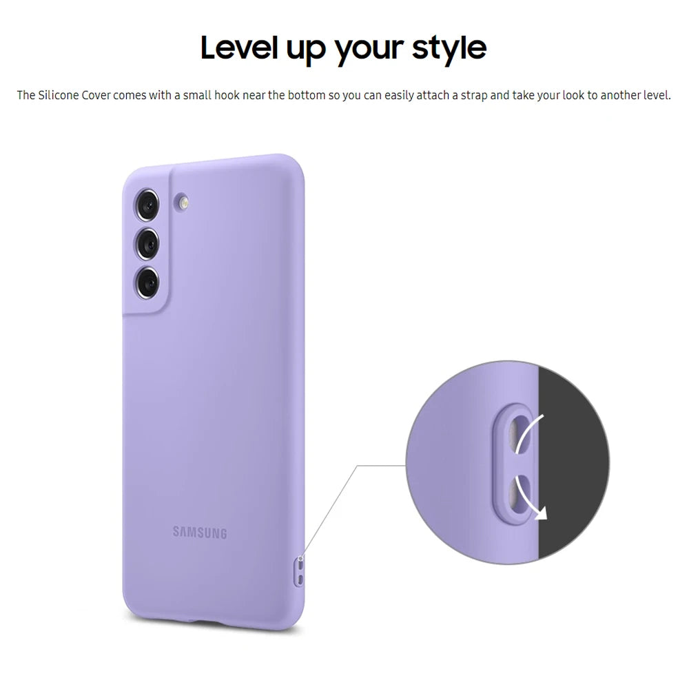 For Samsung Galaxy S21 FE Original silicone case S21FE certified products Skin friendly S 21FE Shockproof phone cover