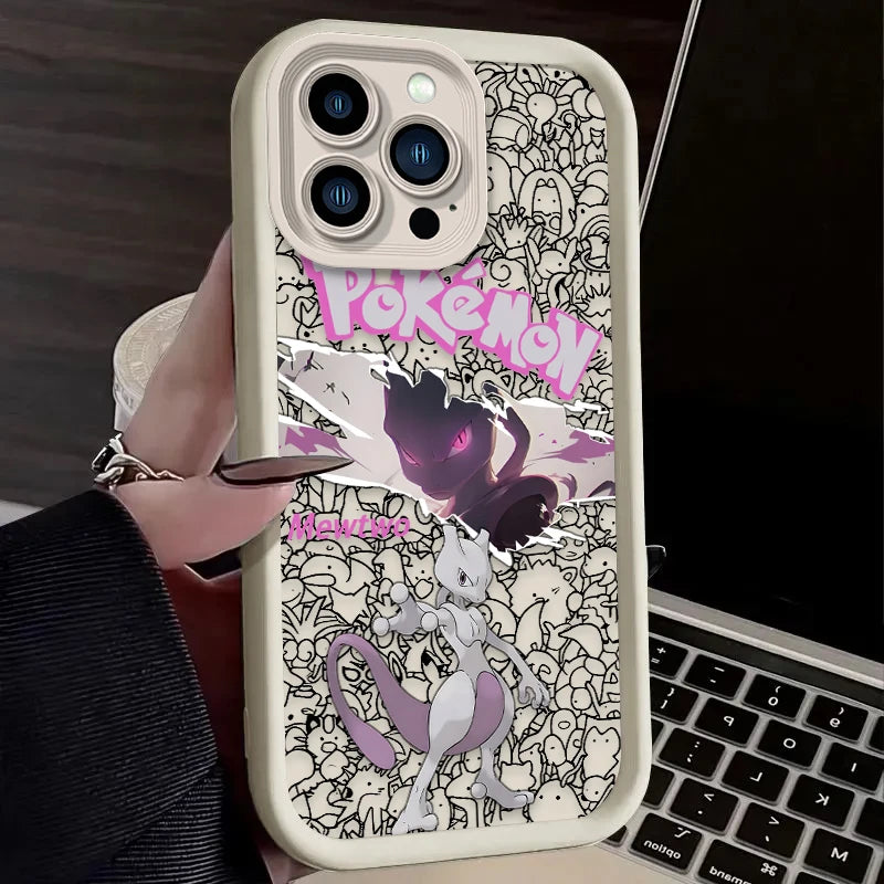 P-Pokemons Lucario Mewtwo Phone Case for Huawei P50 Honor X7d X9d 400 300 200 X8A X8B X9b X9a Magic8 Magic7 X9c Smart Lite Pro