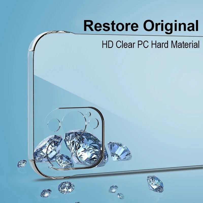 Luxury Frameless Transparent Case for IPhone 17 Pro Max  Air 16 14 Plus 13 12Mini 11 15Pro Hard PC Shockproof Bumper Clear Cover