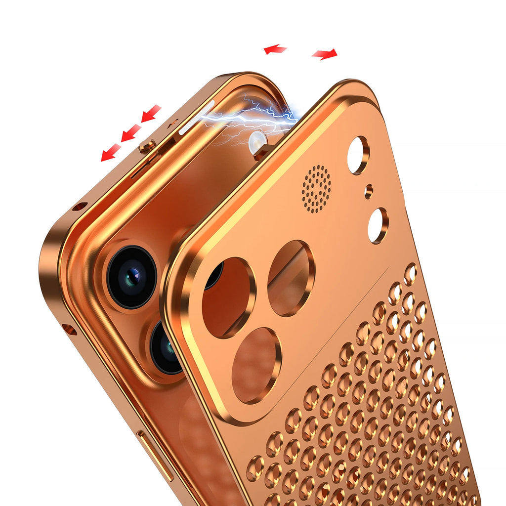 Aroma Aluminum metal Case for iPhone 17 Pro Max 16 Pro 15 Pro 14 Pro Max Camera protection Anti-fall Heat Dissipation Cover