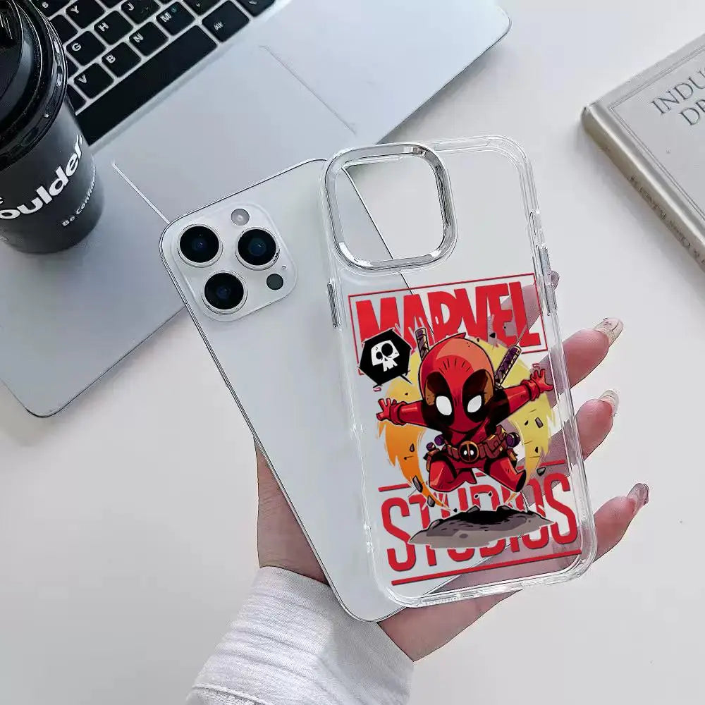 M-Marvel-l Spider Iron Man Phone Case for iPhone 13 Mini 7 8 Plus XR 12 16 14 Pro SE 11 Pro 15ProMax Luxury Matte Cover HYBXAXC
