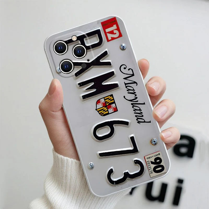 USA License Plate Style Phone Case for iPhone 17 ProMax 16 Pro Max 15 Plus 14 13 Mini 12 11 SE 16E AIR Vintage Retro Phone Cover